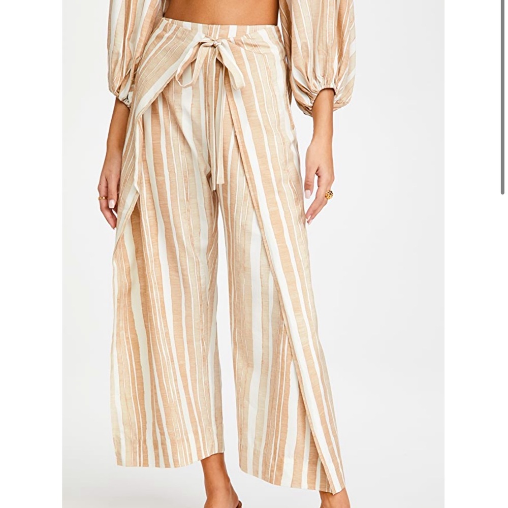 Cult Gaia Marais Striped Tie-Waist Pants size small / S